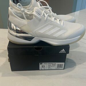 Adidas Women’s Adizero Ubersonic 3 White & Silver Athletic Tennis Shoes 11 NWT